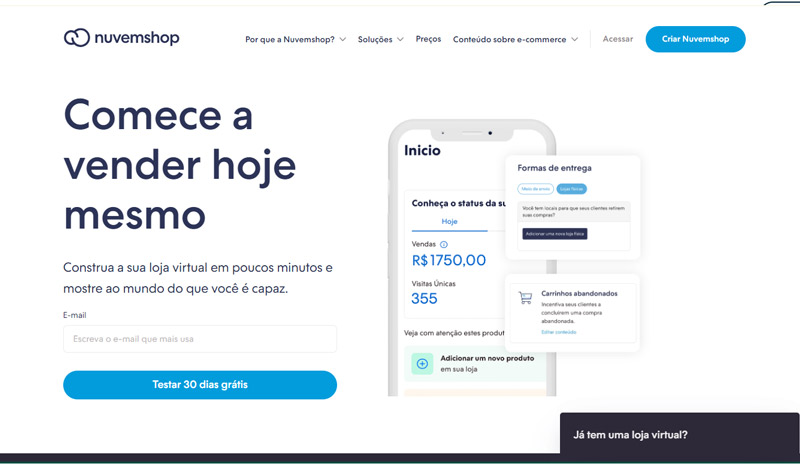 Plataforma ecommerce - nuvemshop