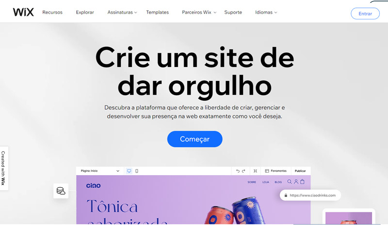 Plataforma ecommerce - wix