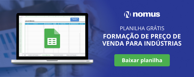 Planilha formação de preço de venda