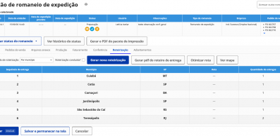 Roteirização de entregas no Nomus ERP Industrial
