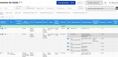 Importação do XML da NF-e de saída no Nomus ERP Industrial